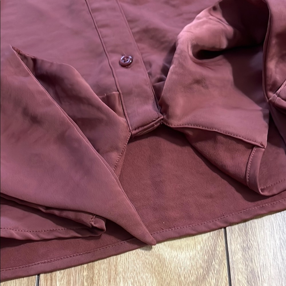 Rust Button-Up Blouse - Picture 3 of 7